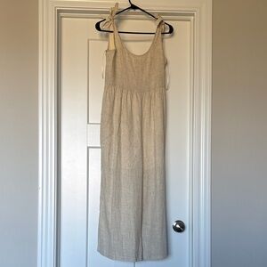 Pink Lily Cream Jumpsuit